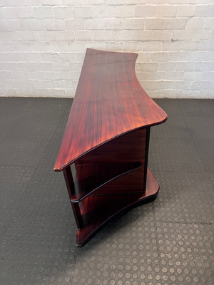 2m Wide Solid Wood TV Unit - Rich Burgundy Finish - 2ndhandwarehouse.com