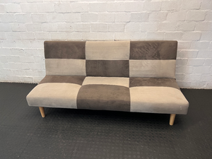 3-Seater Checkerboard Sleeper Couch - General Usage Marks - 2ndhandwarehouse.com