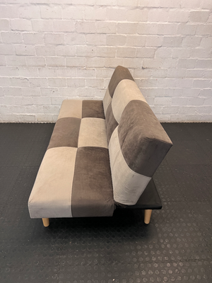3-Seater Checkerboard Sleeper Couch - General Usage Marks - 2ndhandwarehouse.com