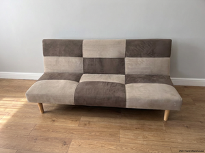 3-Seater Checkerboard Sleeper Couch - General Usage Marks - 2ndhandwarehouse.com