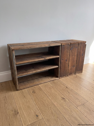 Rustic Mini Bookshelf & Storage Unit - Fair Condition - Significant Wear - 2ndhandwarehouse.com