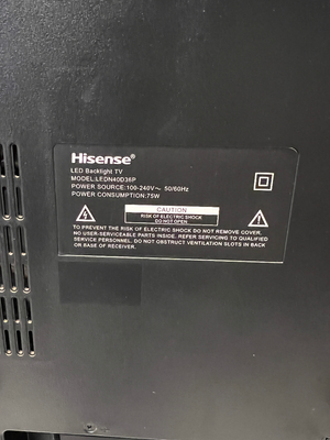 43-Inch Hisense LED TV with Remote — Good Working Order