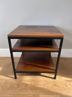 Industrial Tiered Side Table - Marked Top & Paint Wear - 2ndhandwarehouse.com