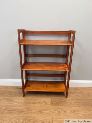 Foldable Three-Tier Wooden Bookshelf — Fair Used Condition