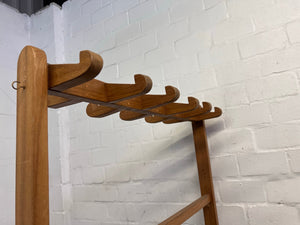 6 Hook Wooden Coat Hanger Rack