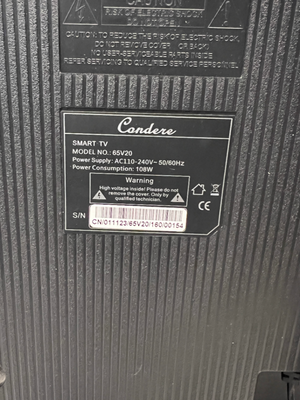 65-Inch Candere Smart TV — Good Working O - 2ndhandwarehouse.com