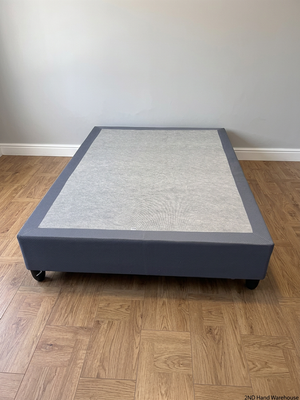 Upholstered Charcoal Grey Double Bed Base — Minor Wear on Corners