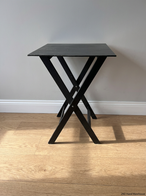 Black Folding Metal Side Table - Used Fair Condition - 2ndhandwarehouse.com