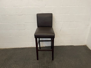 Brown Pleather Wood Bar Stool - PRICE DROP