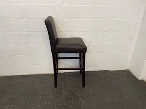 Brown Pleather Wood Bar Stool - PRICE DROP