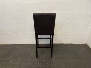 Brown Pleather Wood Bar Stool - PRICE DROP