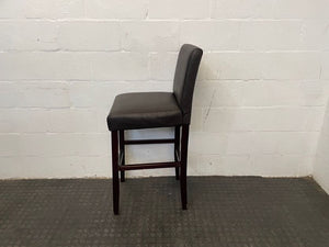 Brown Pleather Wood Bar Stool - PRICE DROP