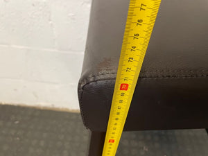 Brown Pleather Wood Bar Stool - PRICE DROP