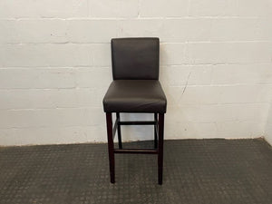 Brown Pleather Wood Bar Stool - PRICE DROP