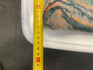 Green Print Padded Wooden Bench Seat