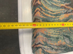 Green Print Padded Wooden Bench Seat