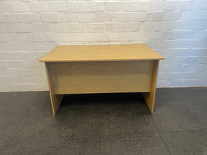 Oak Print Simple Desk No Drawers