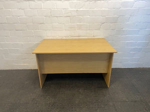 Oak Print Simple Desk No Drawers