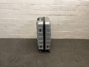 Grey Plastic Suitcase On Wheels