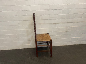 Ornate Wood & Wicker Dining Chair - PRICE DROP
