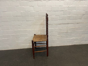 Ornate Wood & Wicker Dining Chair - PRICE DROP