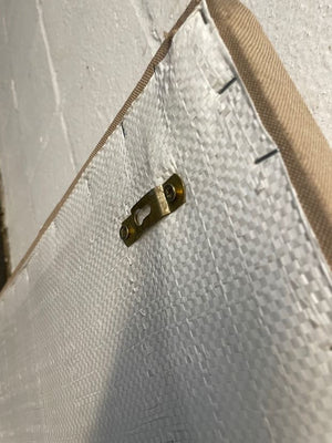 Cream Material Ribbed Double Bed Headboard