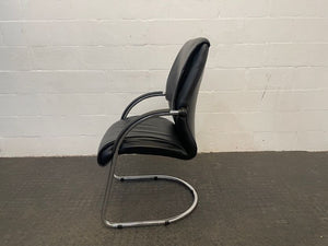 Black Leather Visitors Chair - PRICE DROP