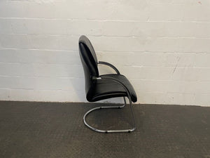Black Leather Visitors Chair - PRICE DROP