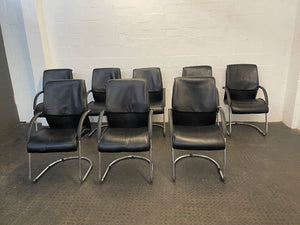 Black Leather Visitors Chair - PRICE DROP