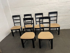 Dark Wood Cream Seat Dining Chair - PRICE DROP