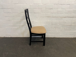 Dark Wood Cream Seat Dining Chair - PRICE DROP