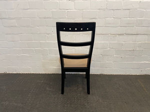 Dark Wood Cream Seat Dining Chair - PRICE DROP