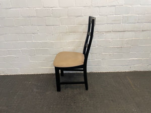 Dark Wood Cream Seat Dining Chair - PRICE DROP