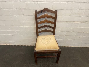 A44152-Brown Frame Cream Seat Dining Chair - PRICE DROP