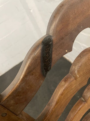 A44152-Brown Frame Cream Seat Dining Chair - PRICE DROP