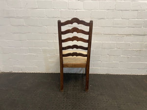 A44152-Brown Frame Cream Seat Dining Chair - PRICE DROP