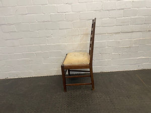 A44152-Brown Frame Cream Seat Dining Chair - PRICE DROP