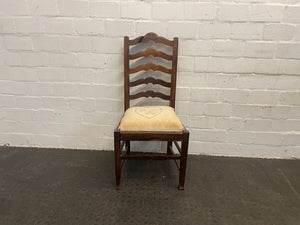 A44152-Brown Frame Cream Seat Dining Chair - PRICE DROP