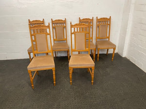 Pine & Cream Suede Seat Dining Chair - PRICE DROP - 2ndhandwarehouse.com