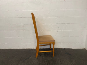 Pine & Cream Suede Seat Dining Chair - PRICE DROP - 2ndhandwarehouse.com