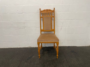 Pine & Cream Suede Seat Dining Chair - PRICE DROP - 2ndhandwarehouse.com