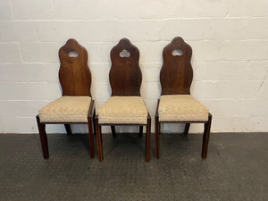 Dark Wood Back Cream Seat Dining Chair - PRICE DROP - 2ndhandwarehouse.com