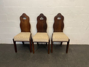 Dark Wood Back Cream Seat Dining Chair - PRICE DROP - 2ndhandwarehouse.com