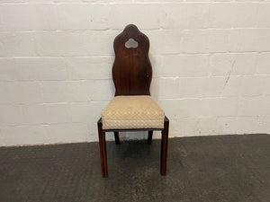 Dark Wood Back Cream Seat Dining Chair - PRICE DROP - 2ndhandwarehouse.com