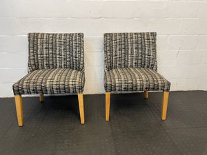 Printed & Oak Legged Dining Chair - PRICE DROP