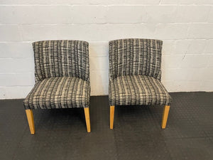 Printed & Oak Legged Dining Chair - PRICE DROP