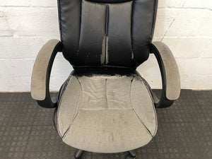 Black Ripped Seat Office Chair On Wheels - REDUCED