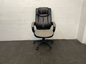 Black Ripped Seat Office Chair On Wheels - REDUCED