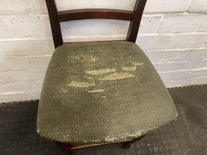 Dark Wood Green Seat Bar Stool - PRICE DROP