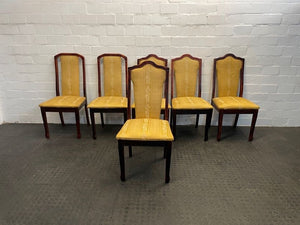 Cherry Wood & Yellow Seat Dining Chair - PRICE DROP - 2ndhandwarehouse.com